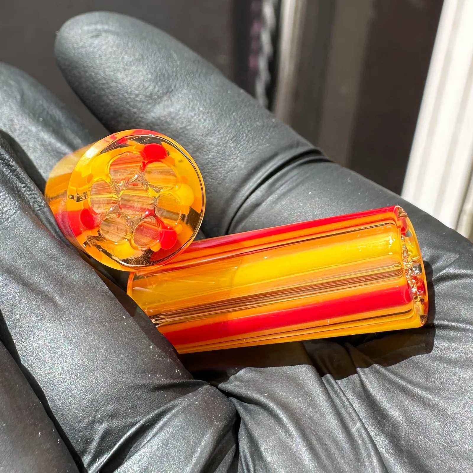 Fire 1 glass tips shown in hand for size reference